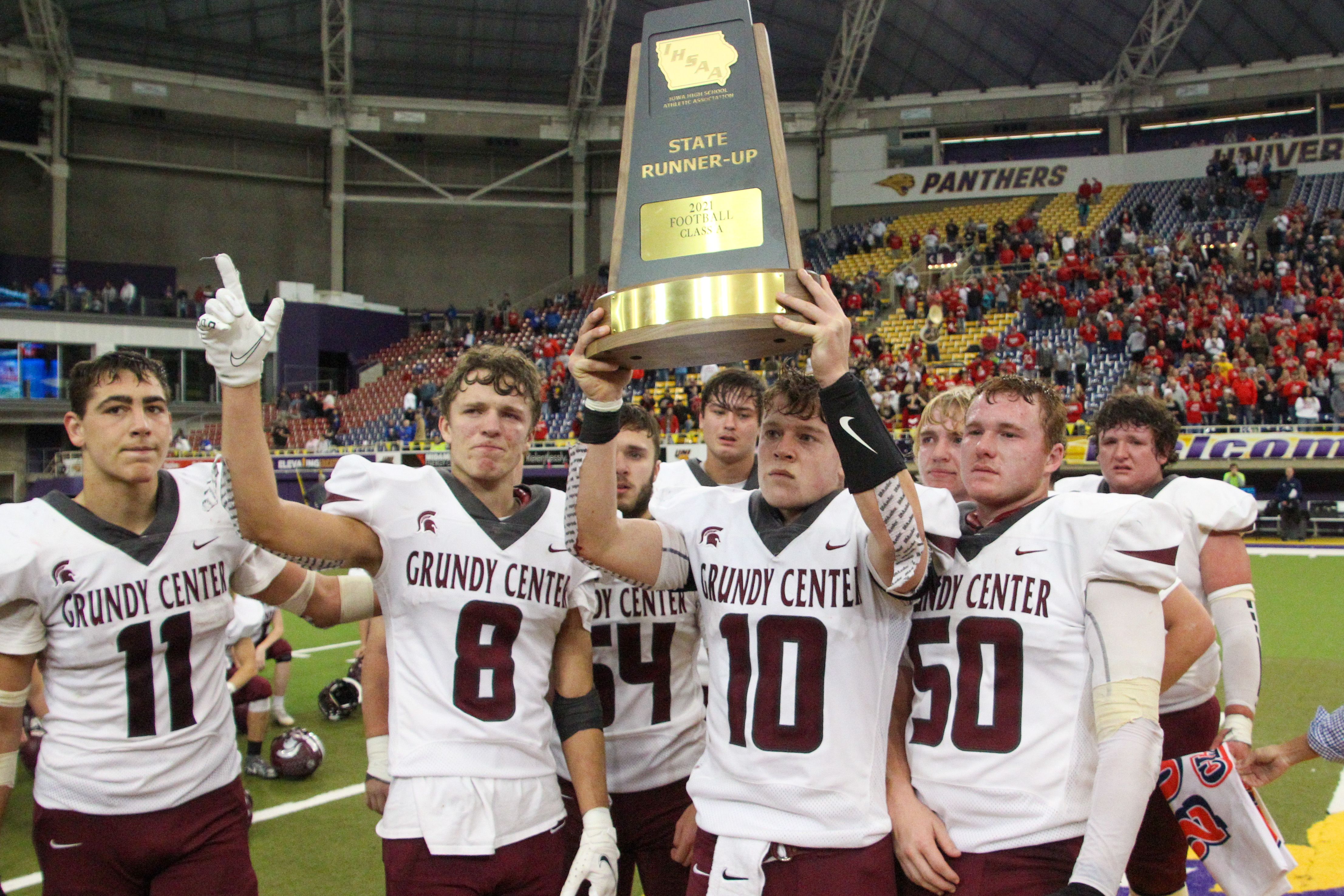 Another exceptional Grundy Center football season ended in heartbreak in the state championship game against West Hancock. The seniors go out as three-time state runners-up. (Jake Ryder photo)