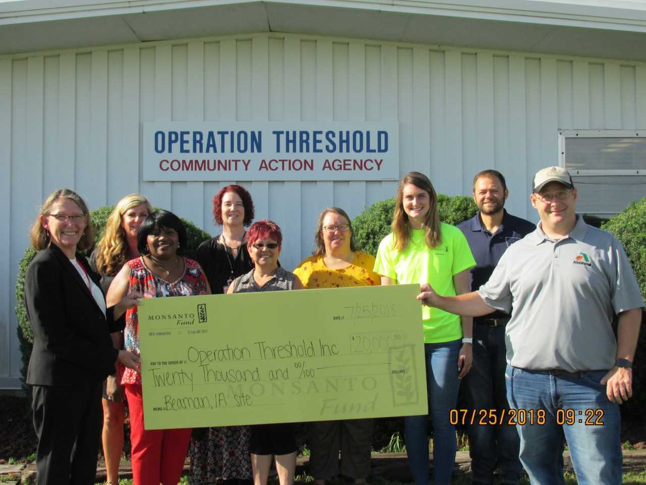 Operation Threshold receives 20,000 from Monsanto The Grundy Register