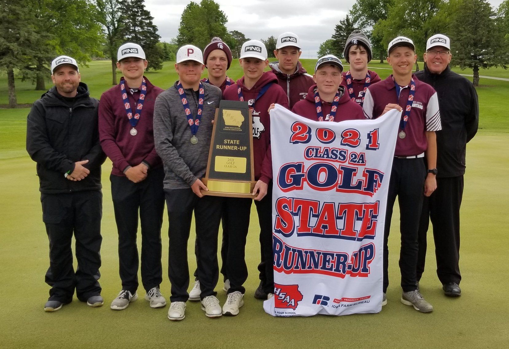 Grundy Center boys golf finished as the 2A runners-up by a single stroke in 2021. (Jake Ryder photo)