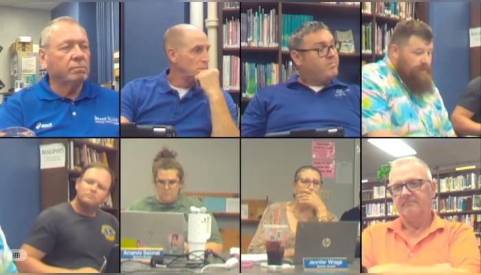 Screenshot/Image taken from the public School Board Meeting stream