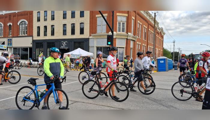 Bicyclists from across the state, country and world passed through Grundy Center on July 23. Photos by Kirbee Bridges