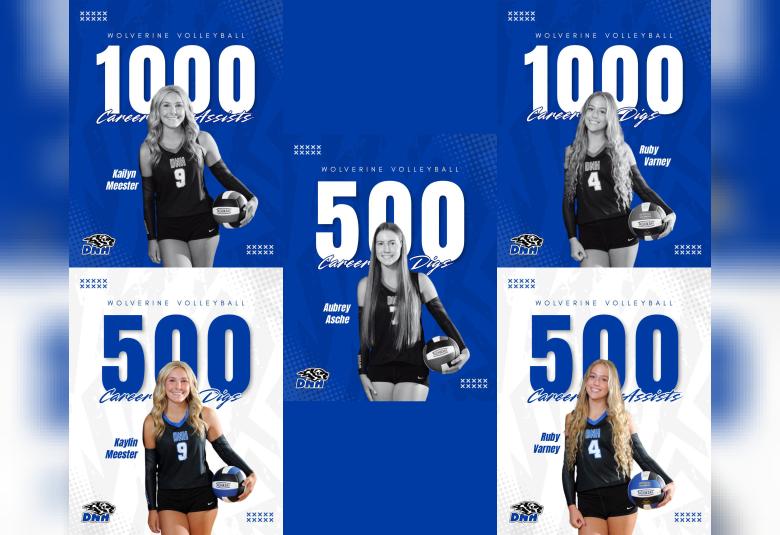 Kaiyln Meester, Ruby Varney and Aubrey Asche, all hit major benchmarks in their careers as student-athletes at DNH. (Photo Courtesy of DNH Schools)