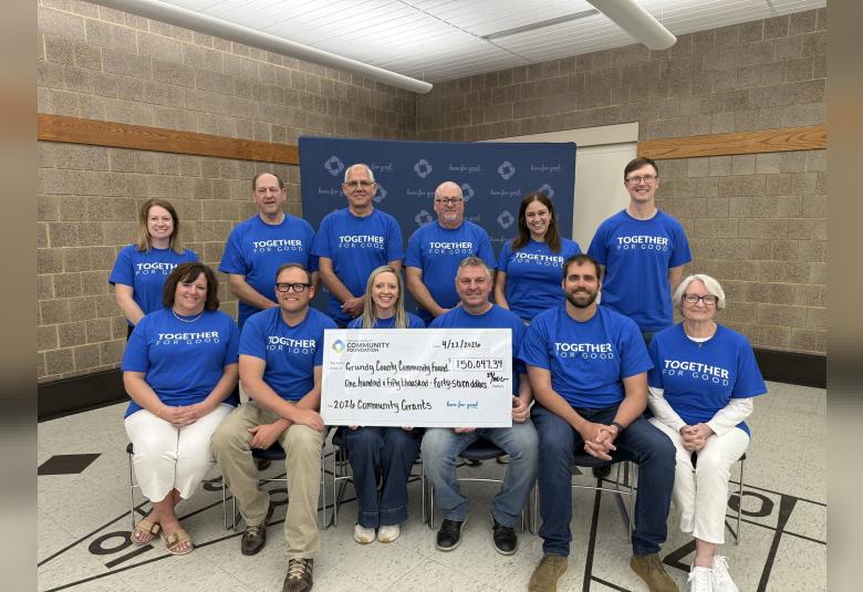 The GCCF Volunteer Impact Committee at their April 2026 Awards Ceremony. Front row (L-R) Amy Clapp, Adam Bentley (vice chair), Lexie Hach (chair), Jeffrey Frank, Jake Pabst (treasurer), Dorothea Olson Back row (L-R) Kristen Reichert (secretary),Dale Wambold, Dennis Evans, David Robinson, Lenah Oltman, Luke Davis. Not Pictured: Nicholas Jans and Carol Petersen (Photo courtesy of GCCF)