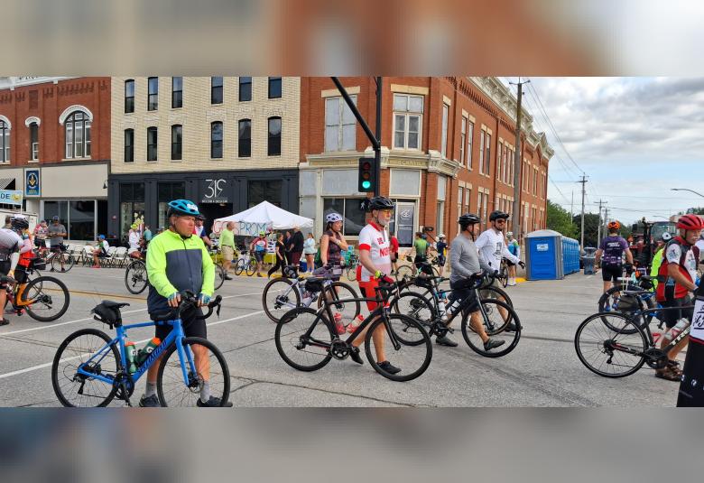 Bicyclists from across the state, country and world passed through Grundy Center on July 23. Photos by Kirbee Bridges
